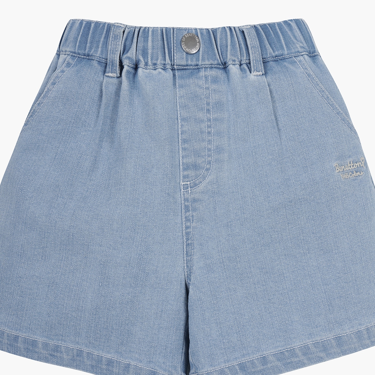 베네통 키즈 데님 반바지 - 여아라이트인디고