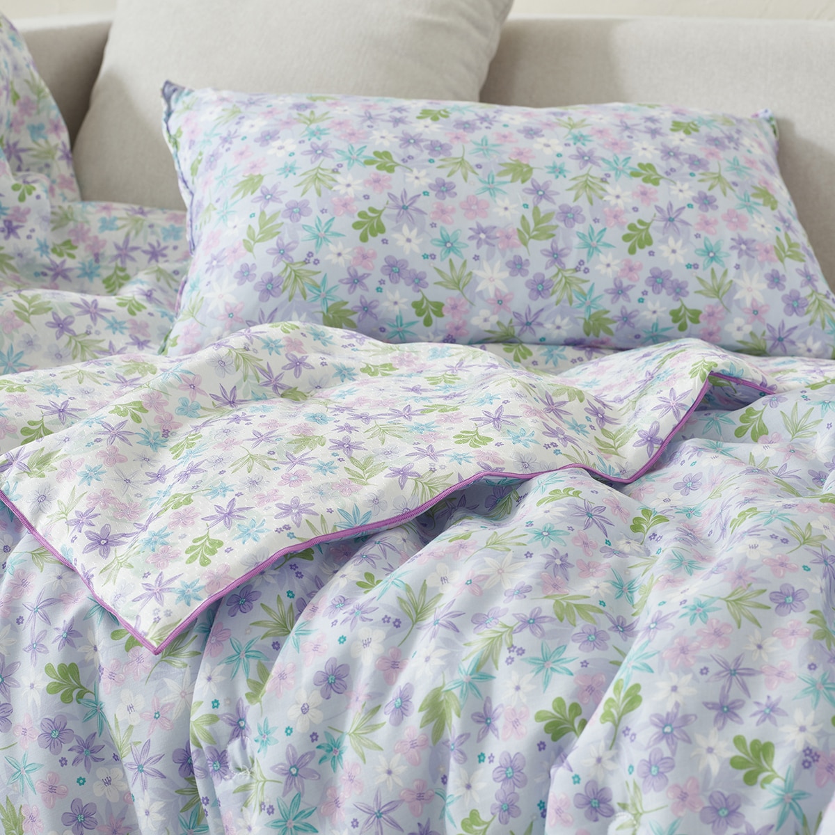 에이프릴앳홈 모달 인견 사계절 담요 120x150cm - 퍼플