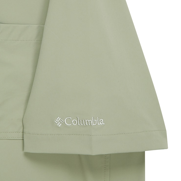 컬럼비아 남성 우븐 반소매 스트레치 폴로티 - 라이트카키, L