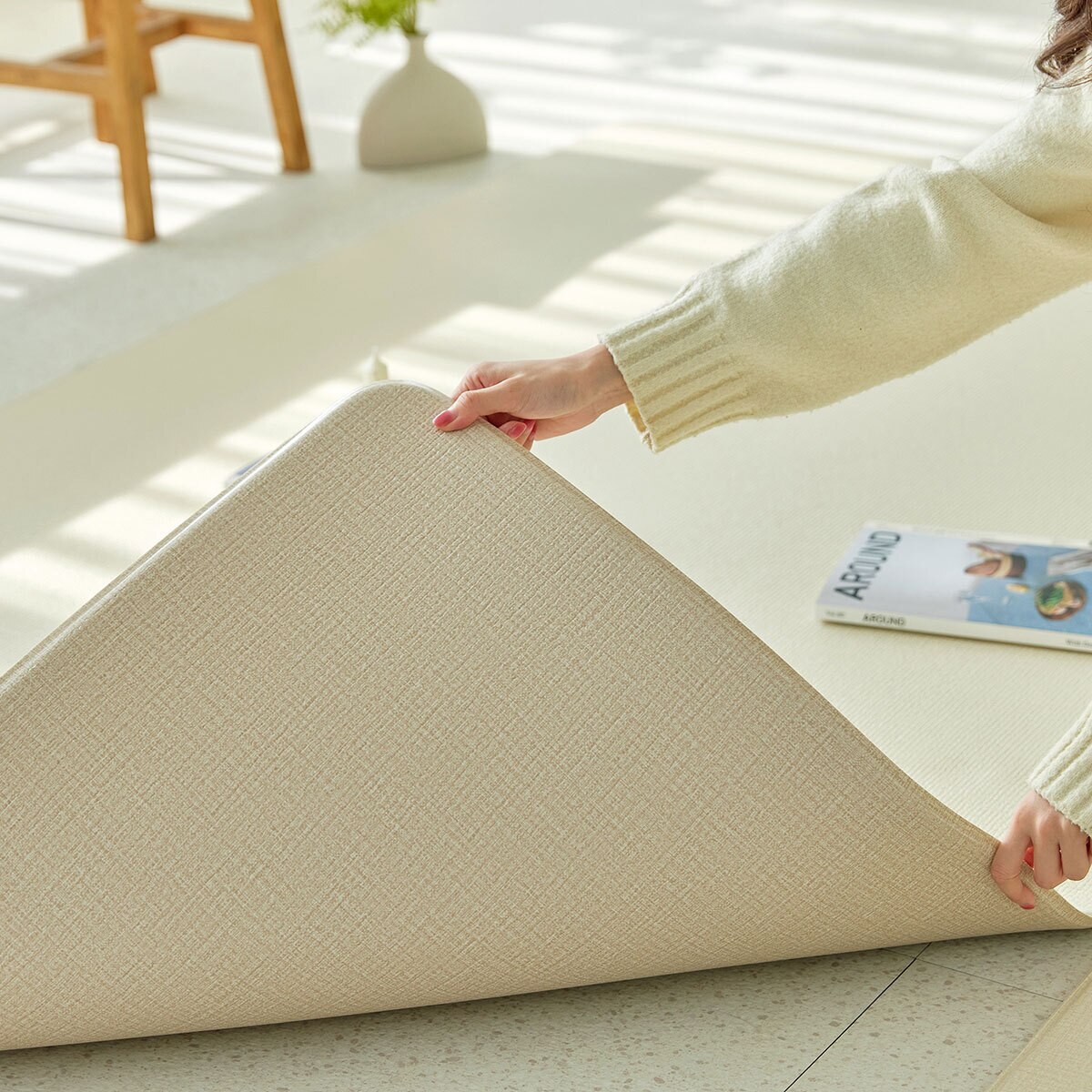 고려화학 PVC 놀이방 매트 230 X 140 X 1.5cm - 오가닉 베이지