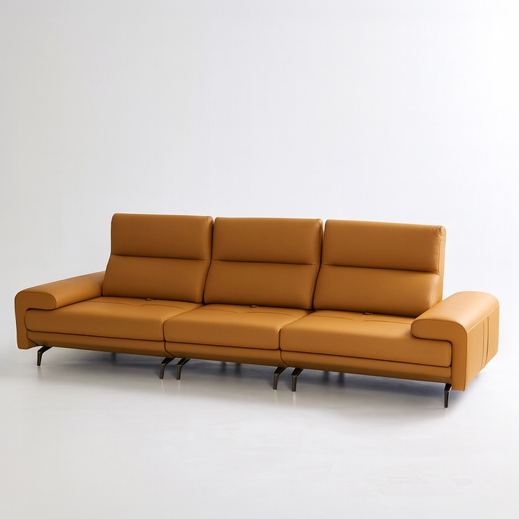 UND 에디션 NA16 통가죽 스윙 소파 4인 - 카멜