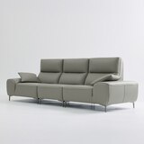 UND NA17 전체 천연 이태리 슈렁큰통가죽 4 인 소파 - 미스티그레이