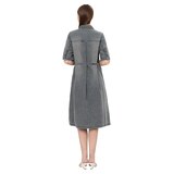 비지트 인 뉴욕 여성 데님 원피스 - 그레이, M