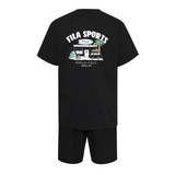 휠라 키즈 상하의 2PC 세트 - 블랙/블랙 휠라 키즈 상하의 2PC 세트 - 블랙/블랙