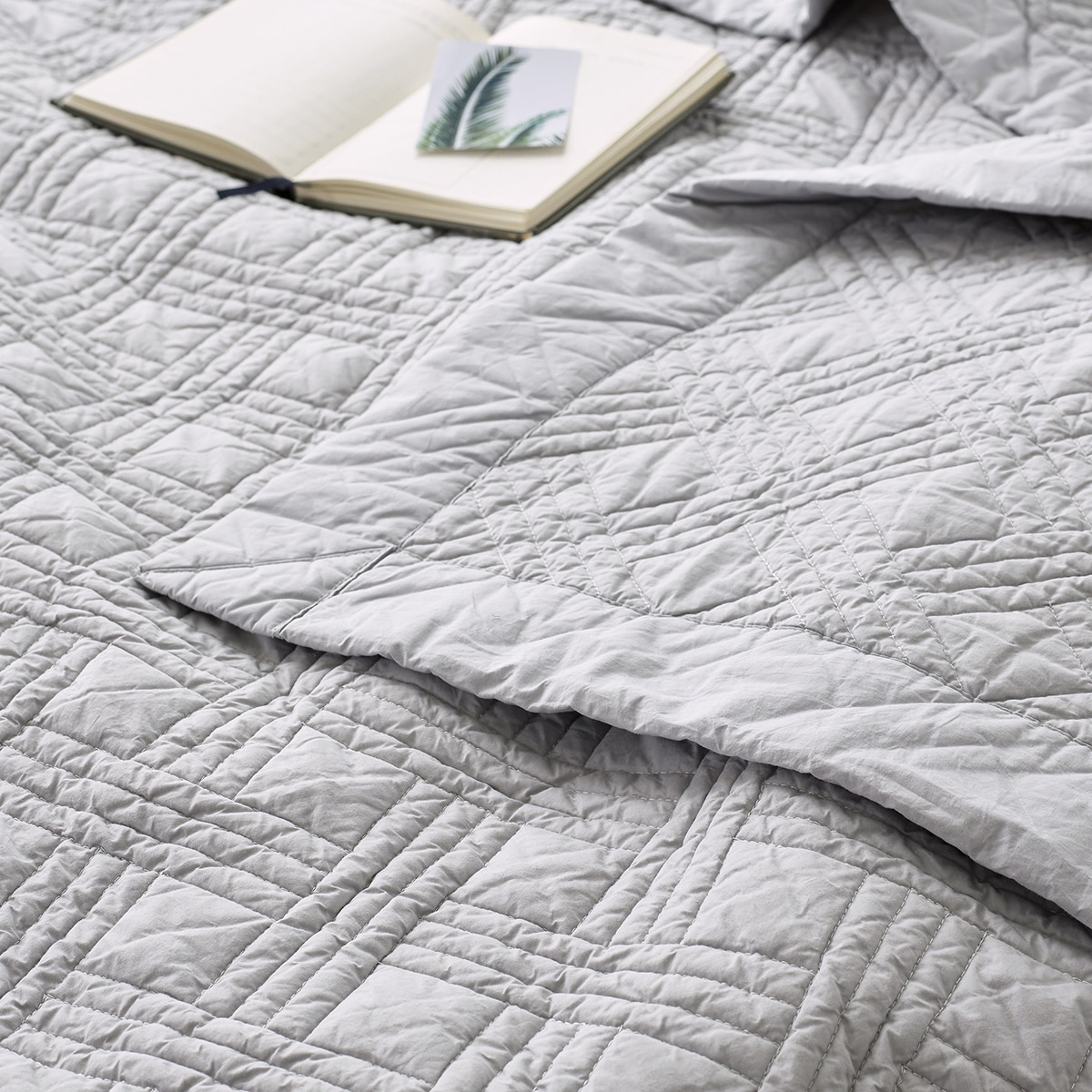 박홍근홈패션 워싱면 양모 스프레드 - 싱글, 그레이