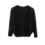 보니스팍스 여성 래글런 니트 가디건 - 블랙