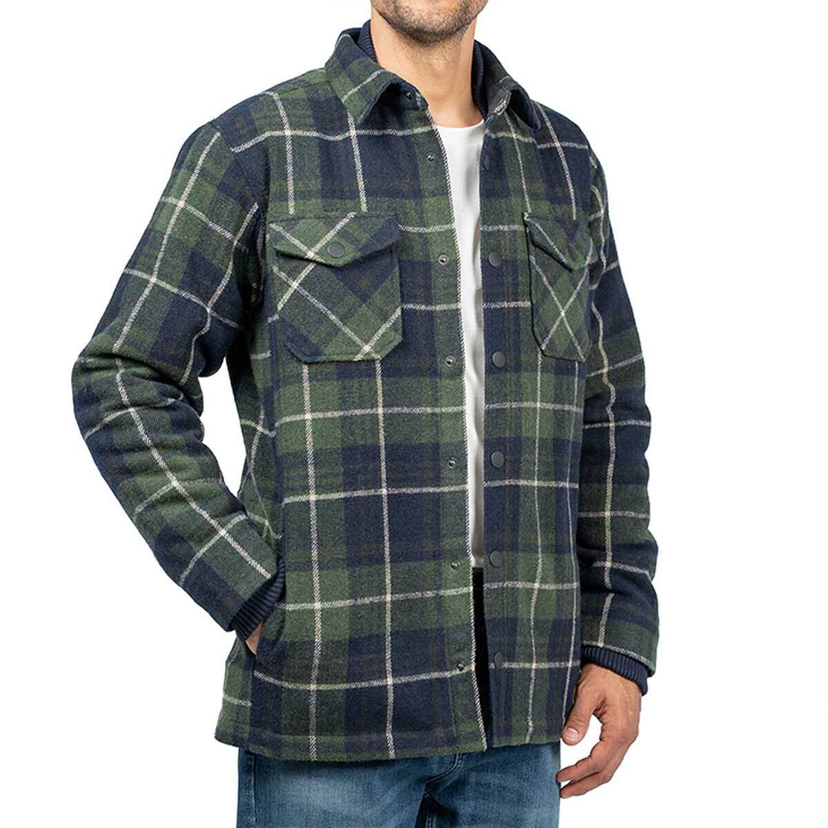 Jachs Men's Wool Blended Shirts Jacket - Green Jachs Men's Wool Blended Shirts Jacket - Green