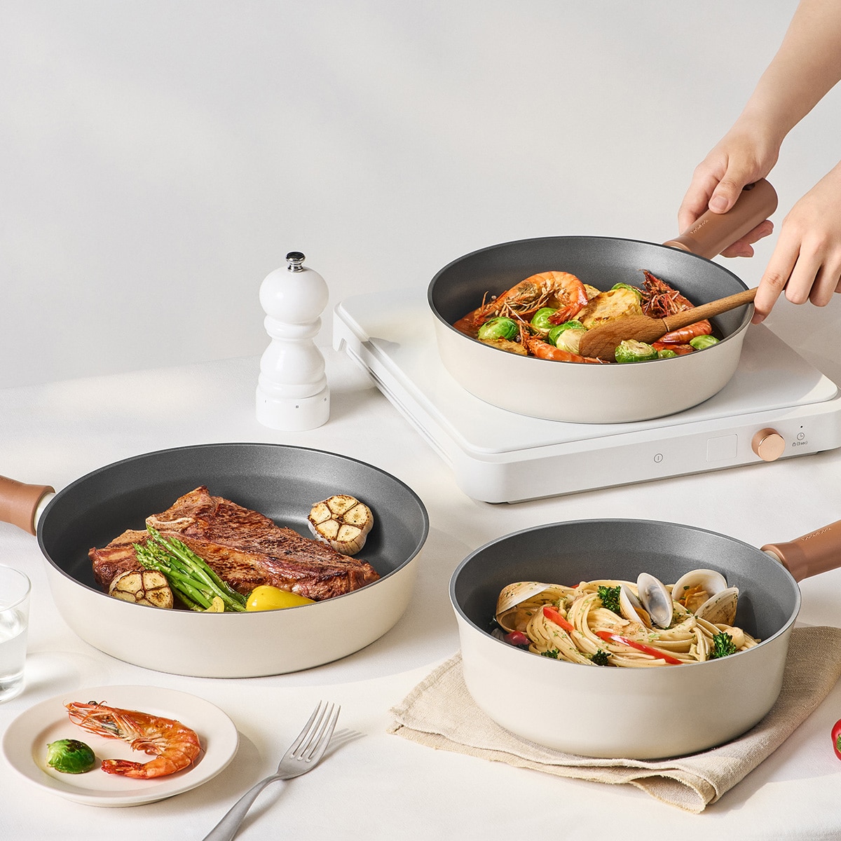 락앤락 슈트 프라이팬 3P - 아이보리