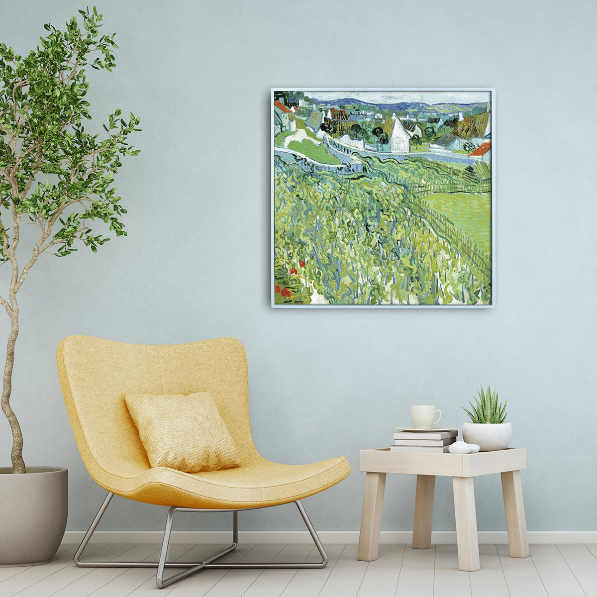 지클레 그림 액자 76x76cm - 고흐, 포토밭에서 바라 본 오베르