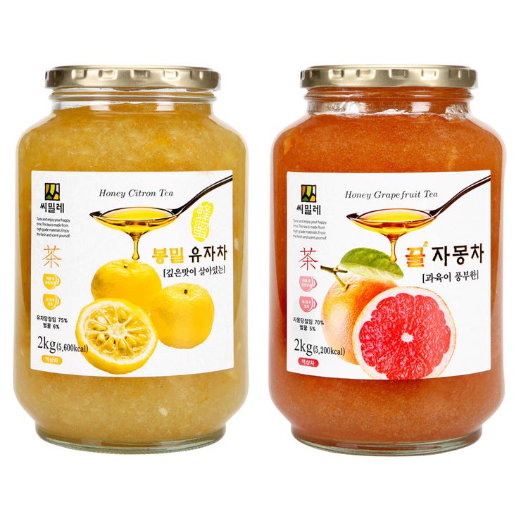 씨밀레 봉밀 유자차 2kg + 자몽차 2kg | 코스트코 코리아