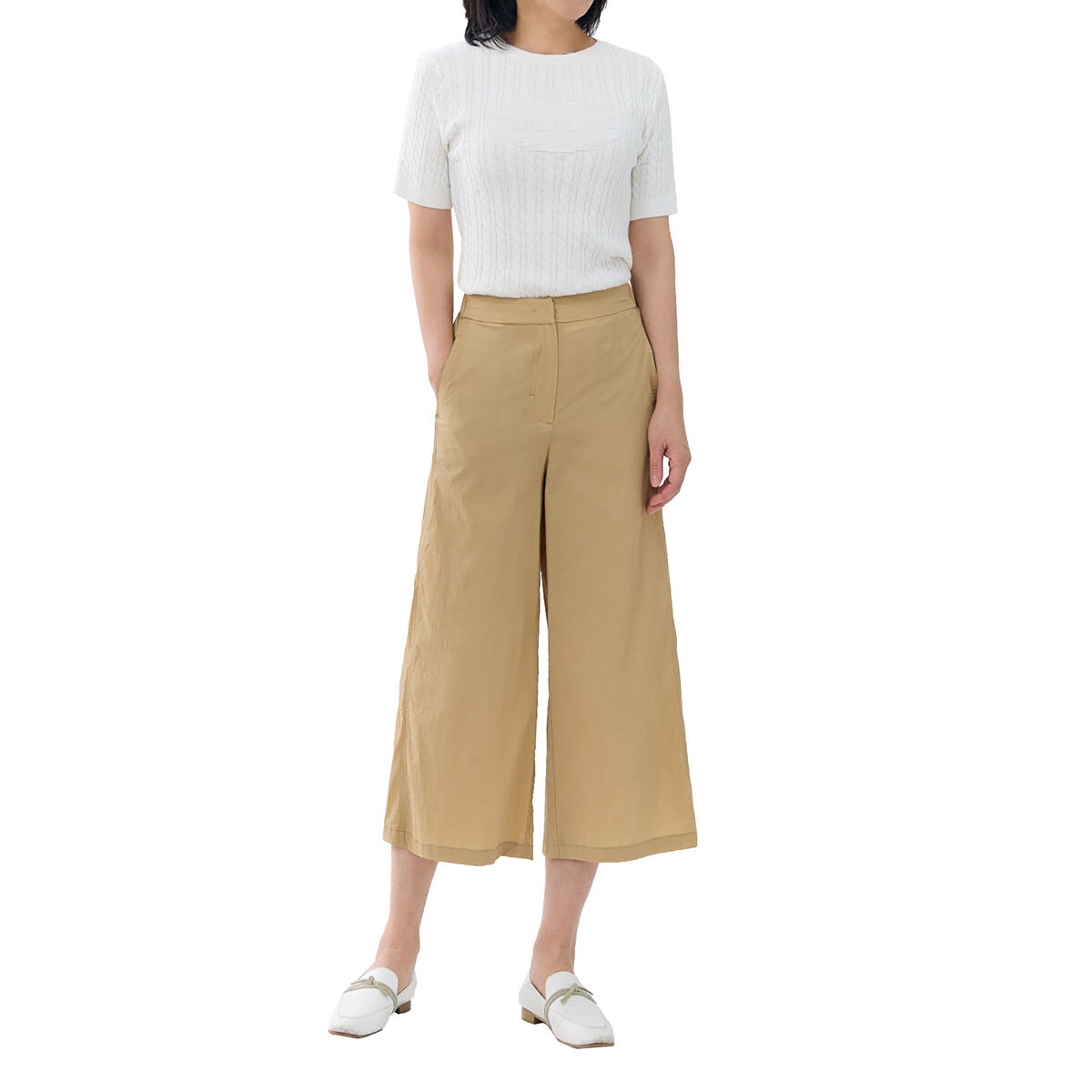 마리끌레르 여성 나일론 혼방 크롭 팬츠