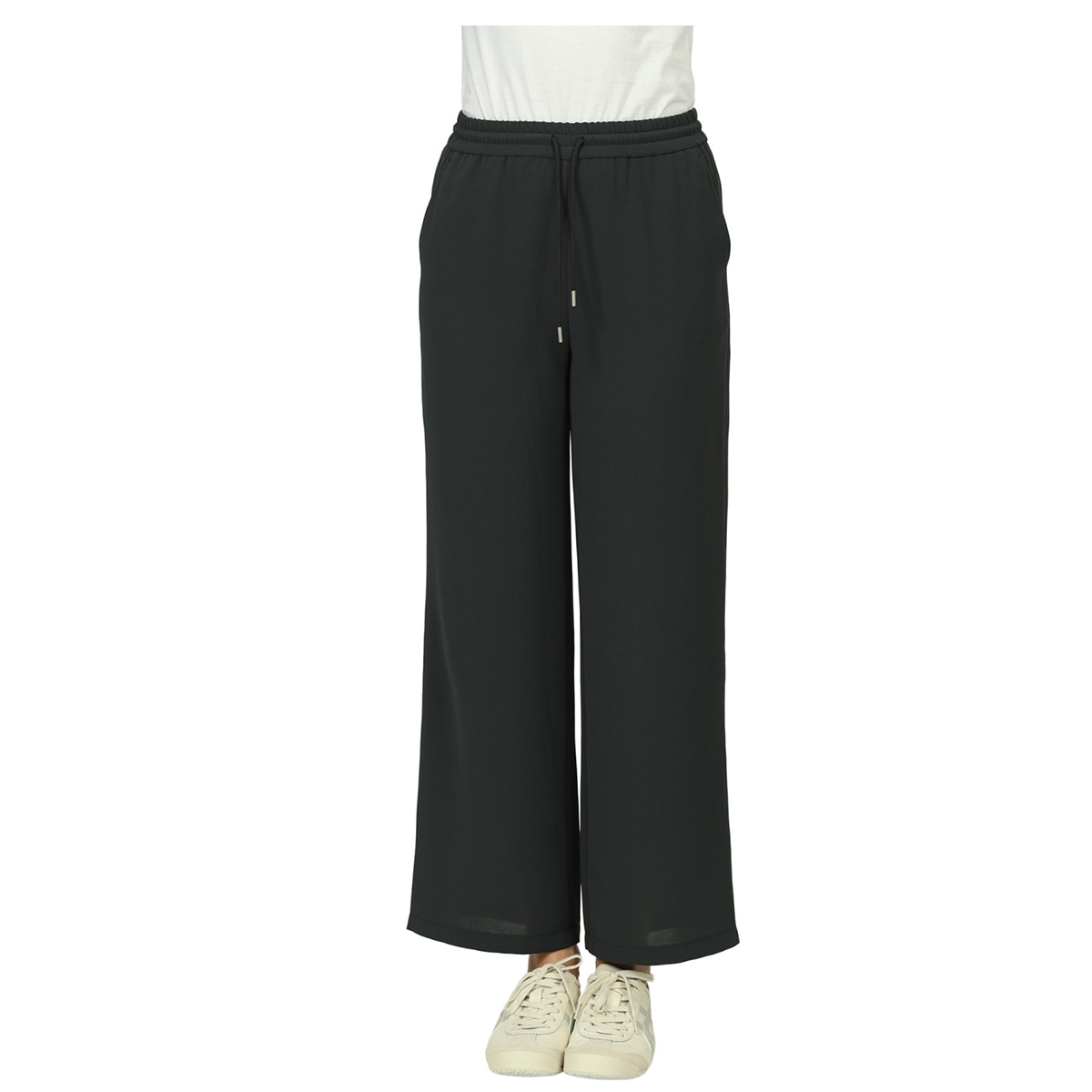 크레송 여성 와이드 밴딩 팬츠 - 그레이, S