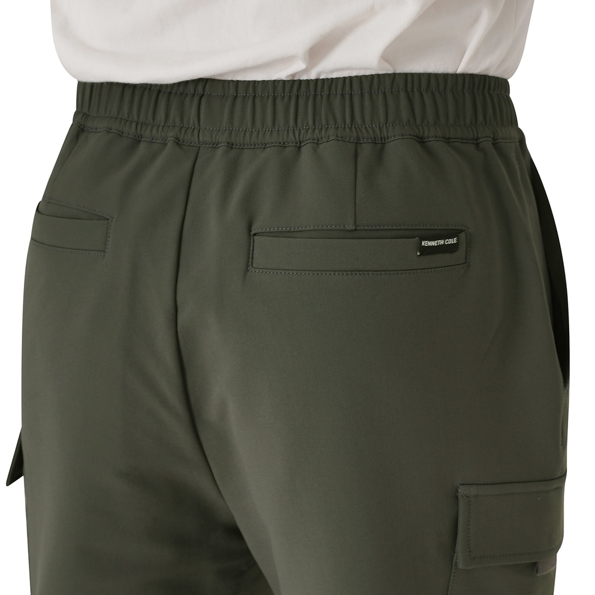 케네스콜 남성 나일론 플리스 카고 조거 - 카키, 30