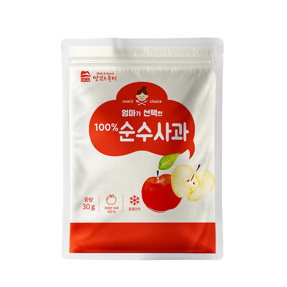 100% 순수사과 동결건조 과일 스낵 30g x 10팩