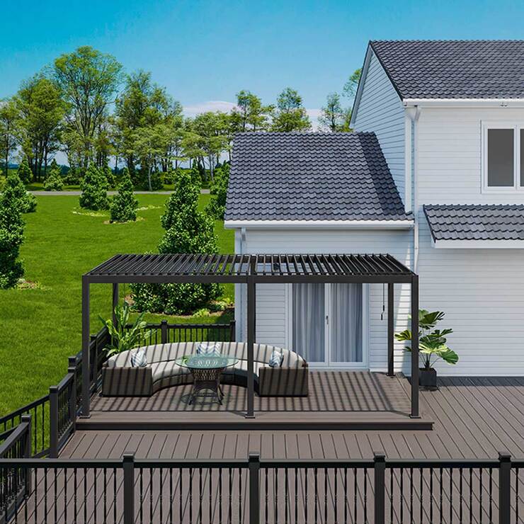 Zhejiang Zhengte Louvered 1020 Pergola, Grey 2127011