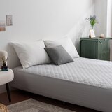 플로티나 방수 누빔 매트리스 커버 - 퀸, 라이트 그레이