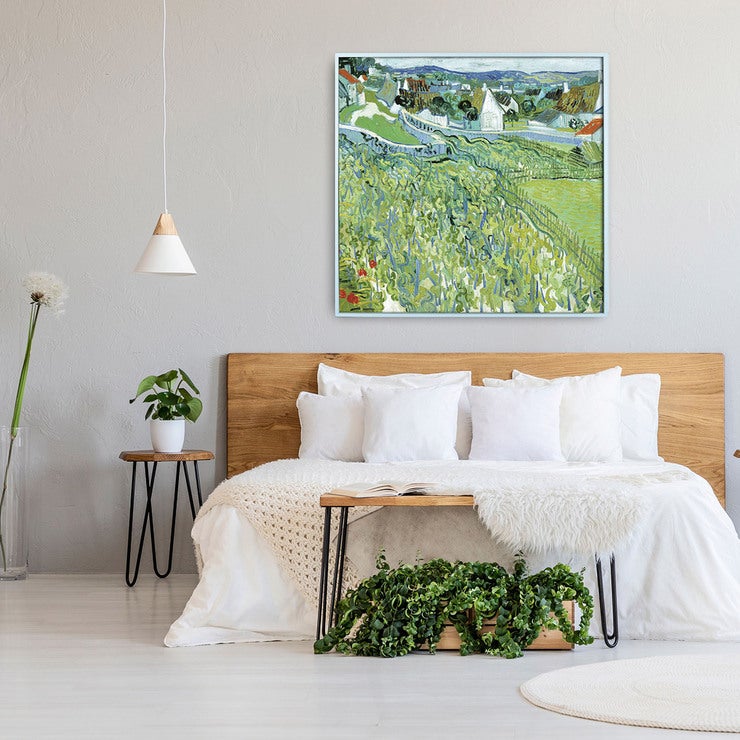 지클레 그림 액자 76x76cm - 고흐, 포도밭에서 바라 본 오베르 지클레 그림 액자 76x76cm - 고흐, 포도밭에서 바라 본 오베르