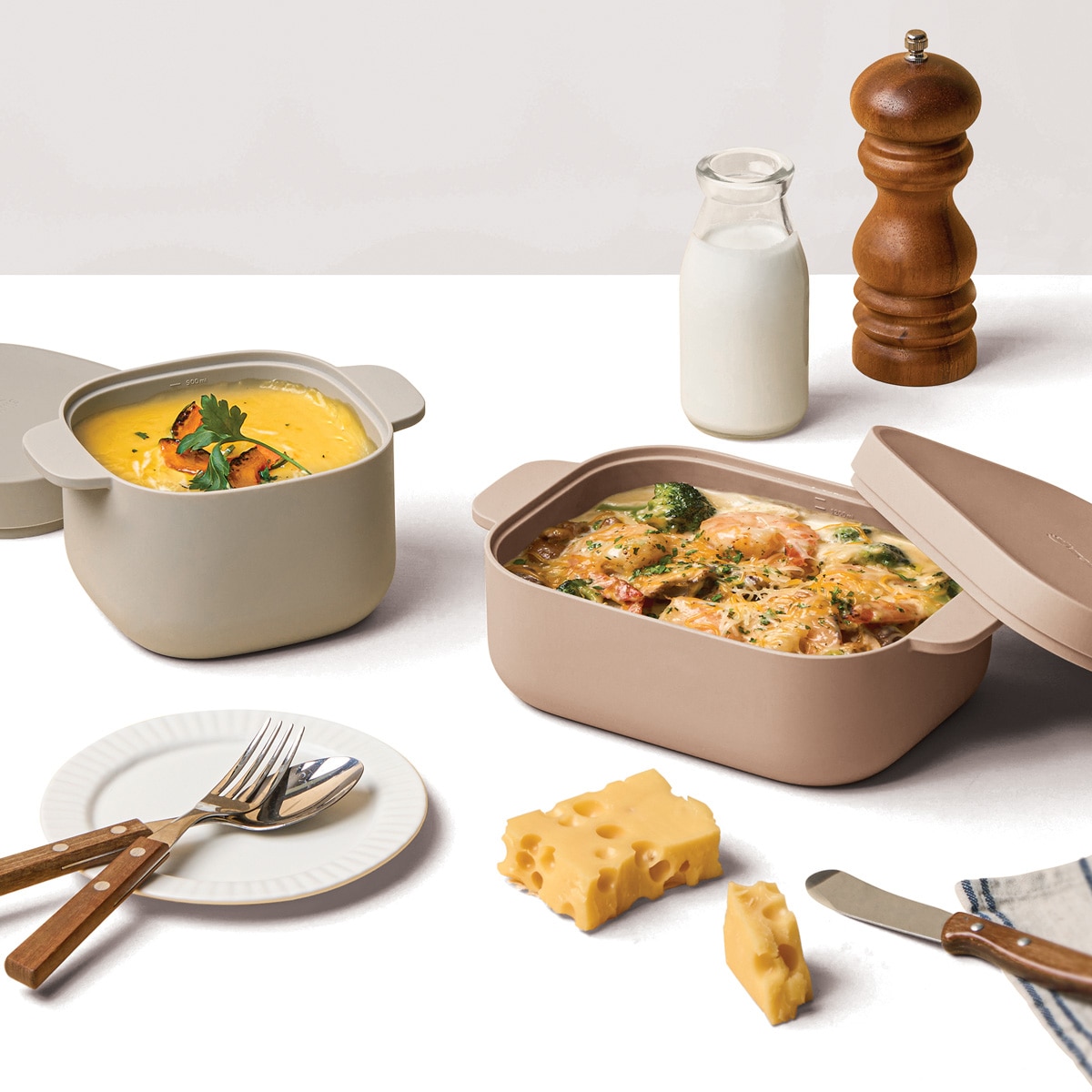 실리만 실리콘 멀티 찜기 세트 2PK - 그레이 베이지핑크