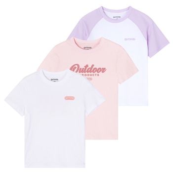 아웃도어프로덕트 아동 베이직 반팔 티셔츠 3매