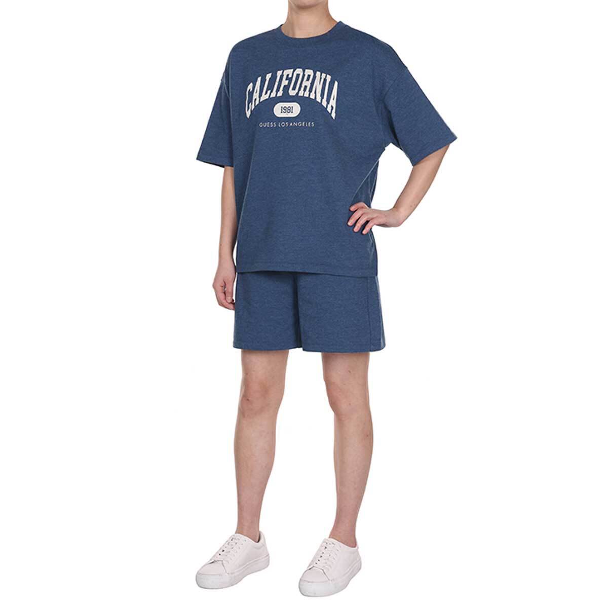 게스 여성 코튼 라운지 상하의 세트 - 블루