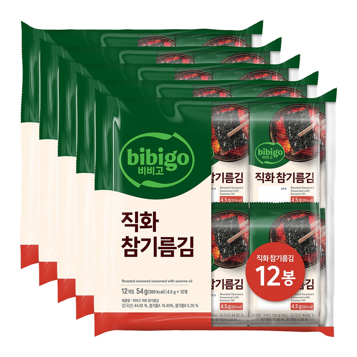 CJ 명가직화 참기름김 4.5g x 12 x 5