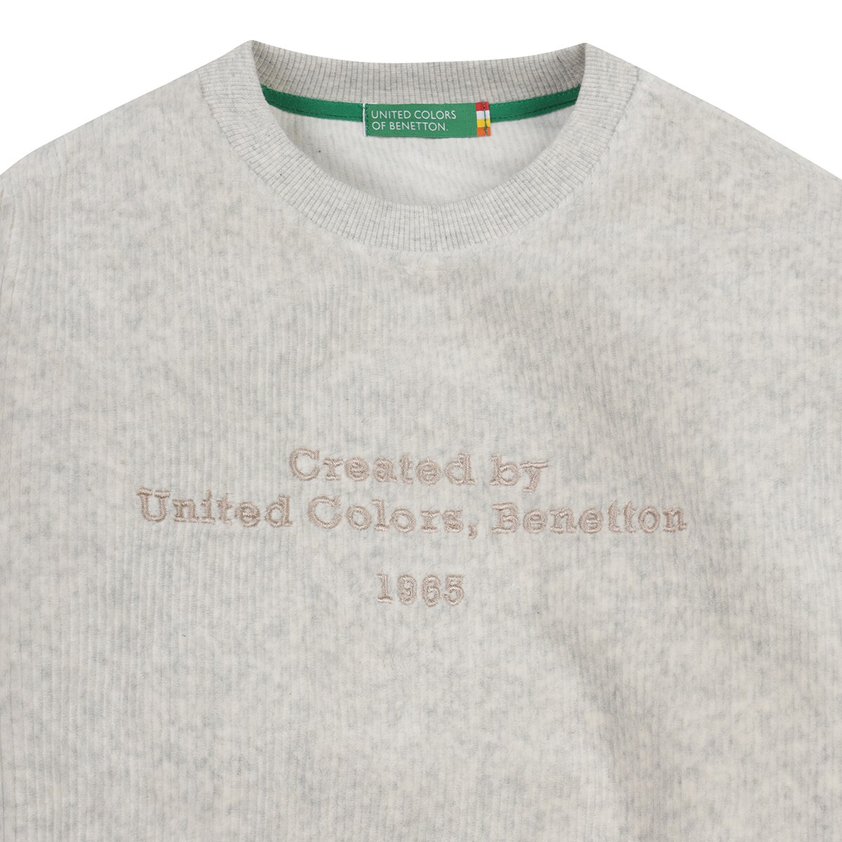 베네통 키즈 긴소매 벨루아 크루 - 오트밀, 150