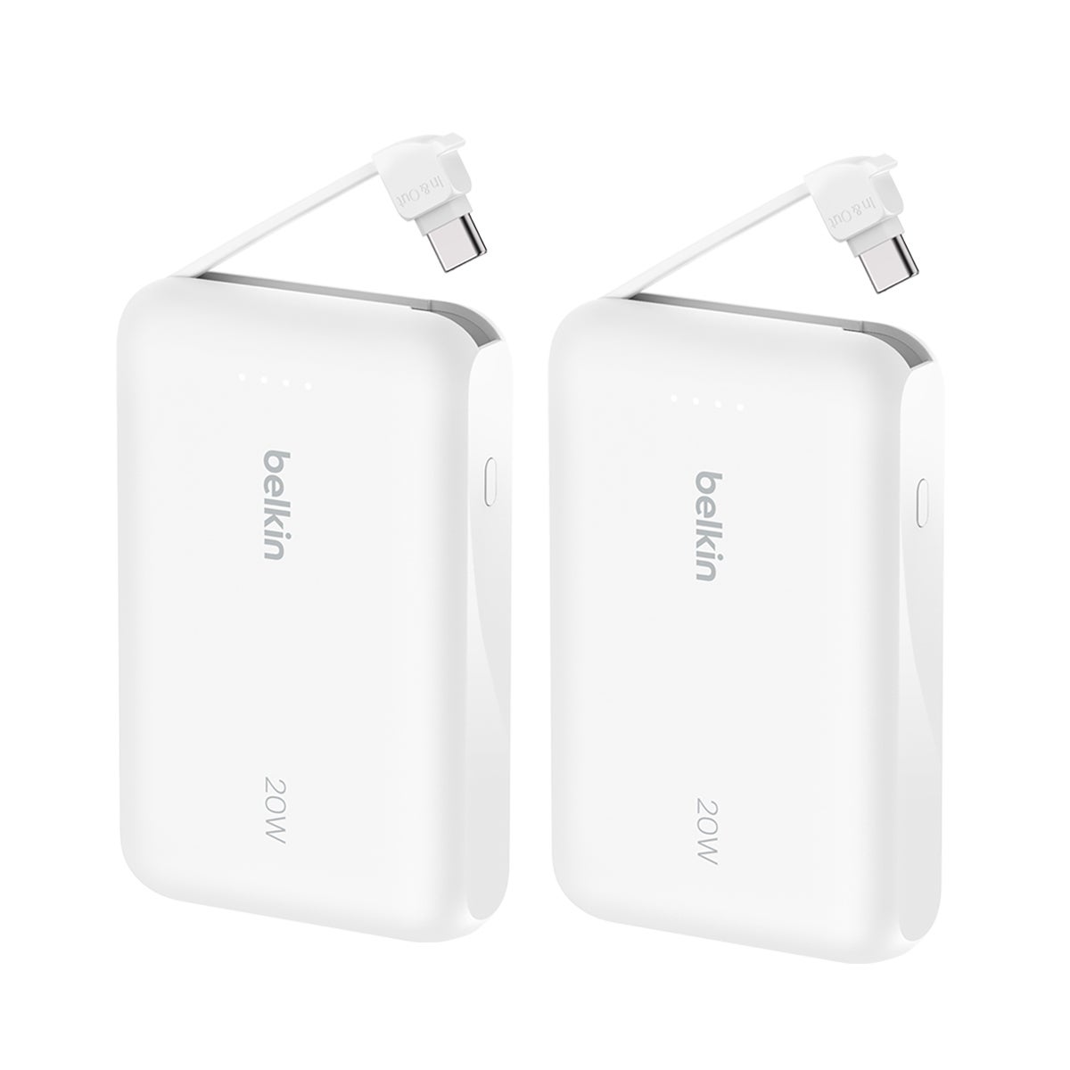 벨킨 C 타입 케이블 일체형 20W 10000mAh 보조배터리 - 화이트 벨킨 C 타입 케이블 일체형 20W 10000mAh 보조배터리 - 화이트