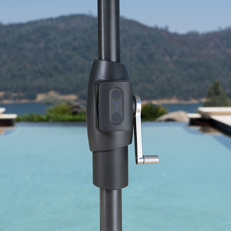 선빌라 LED 정원용 우산, 지름 2.9m - 베이지