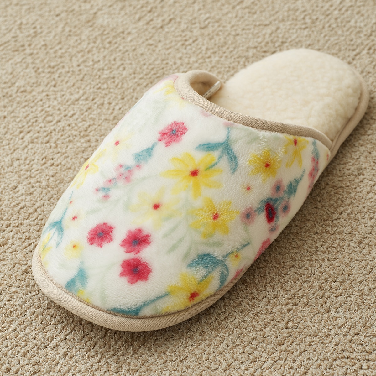 April At Home 플란넬 극세사 담요 슬리퍼 선물세트 - 밀리(옐로우플라워)