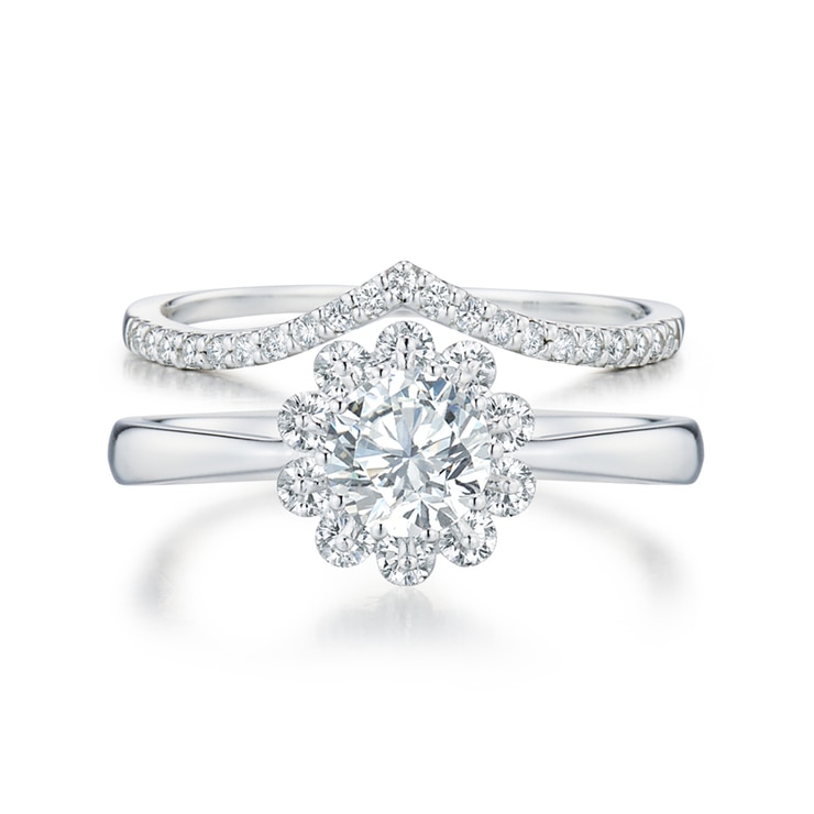 0.92ctw Diamond Ring/Guard Ring Esence set 660850