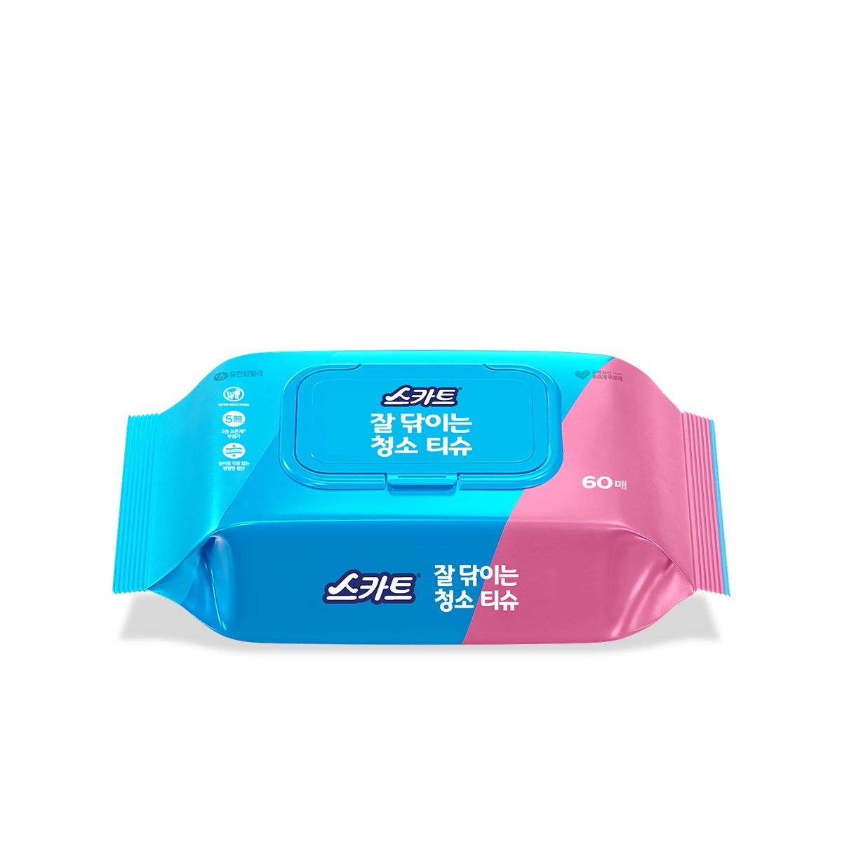 스카트 잘 닦이는 청소 티슈 60매 x 8팩
