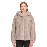 레니본 여성 인조퍼 재킷 - 그레이 레니본 여성 인조퍼 재킷 - 그레이