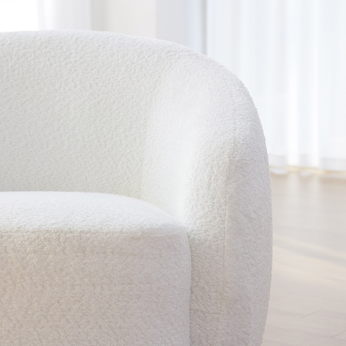 회전 안락의자 1인 소파 - 화이트