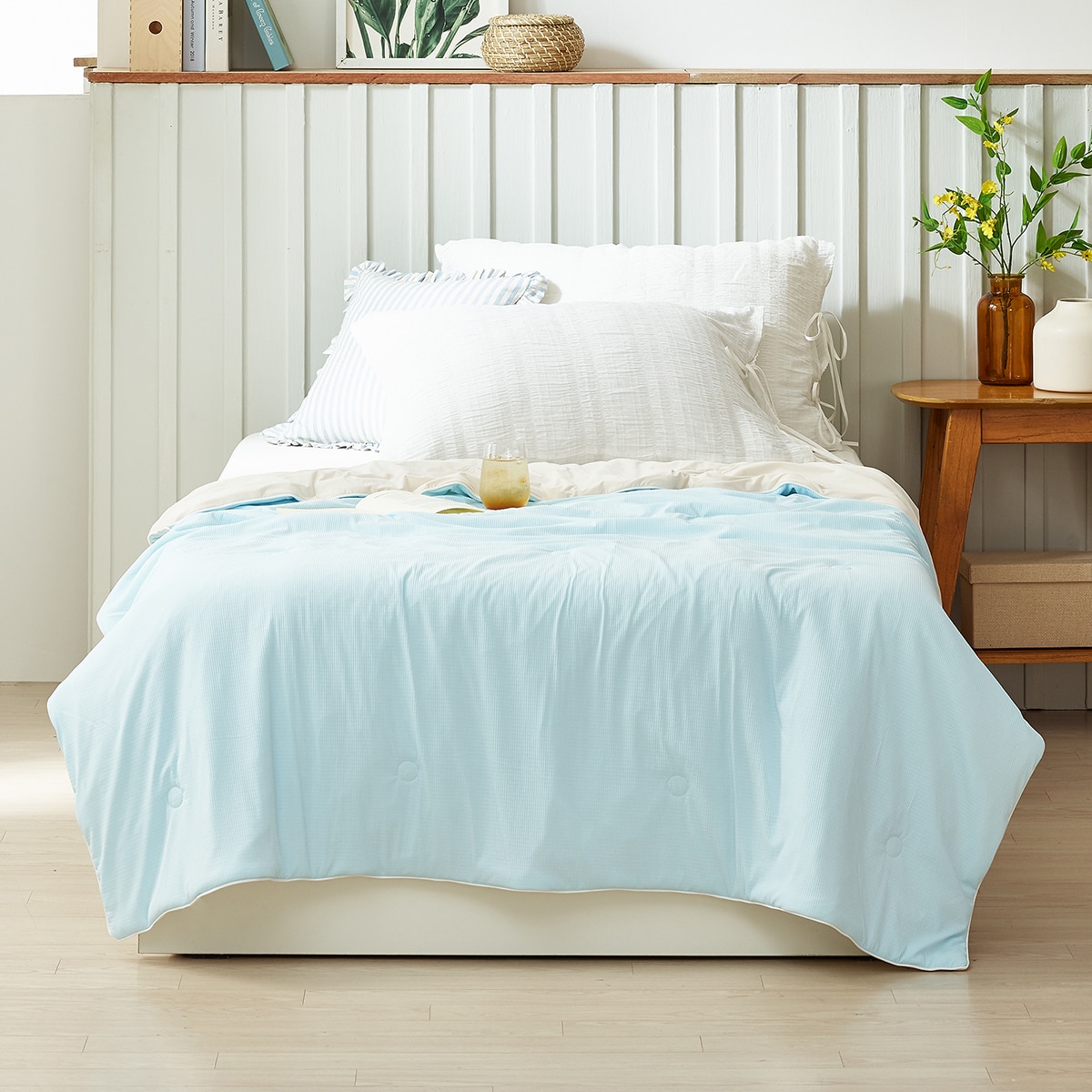 April At Home 양면 쿨링 엠보 차렵이불 - 싱글