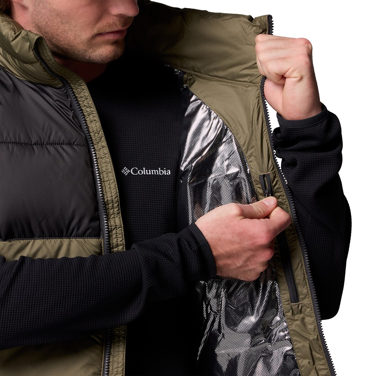 컬럼비아 남성 파이크 래이크II 패딩 베스트 - 스톤그린(배색)