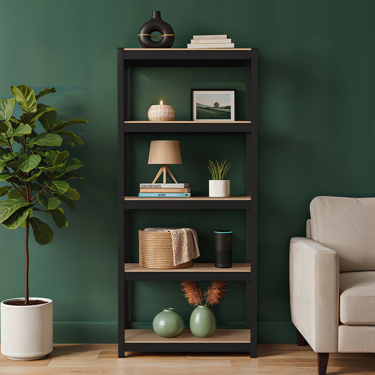 스피드랙 다용도 5단 철제 선반 80 x 40 x 180cm - 블랙 스피드랙 다용도 5단 철제 선반 80 x 40 x 180cm - 블랙