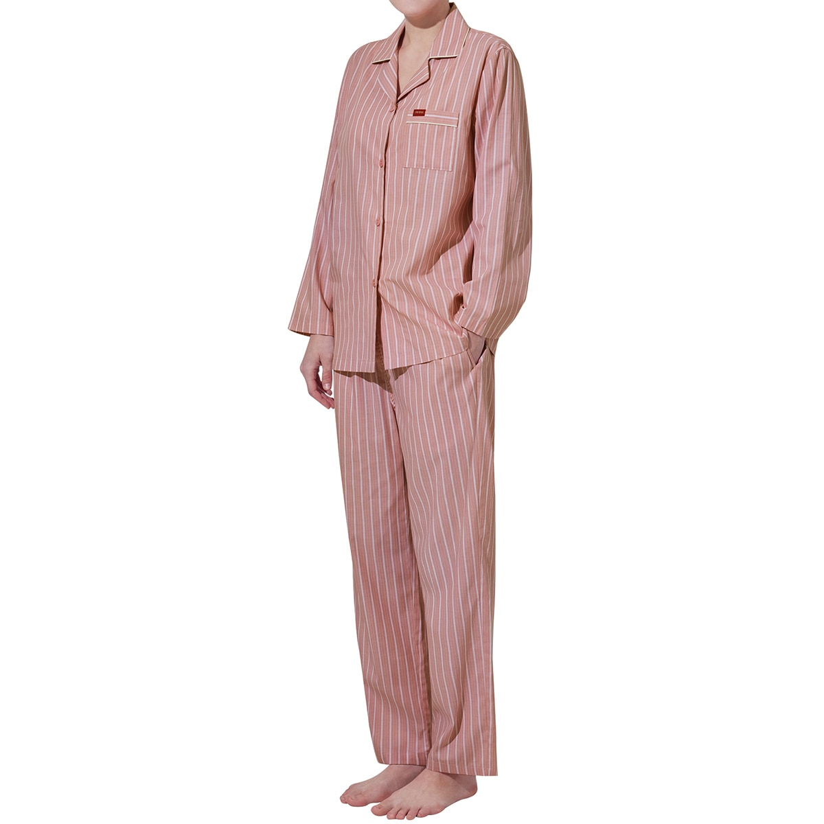 게스 여성 코튼 파자마 세트 - 핑크 스트라이프