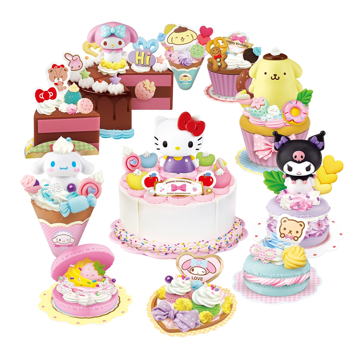 산리오 캐릭터즈 디저트 휘핑 데코 놀이 세트