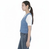 베네뜨 여성 크로셰 니트 베스트 - 블루, L