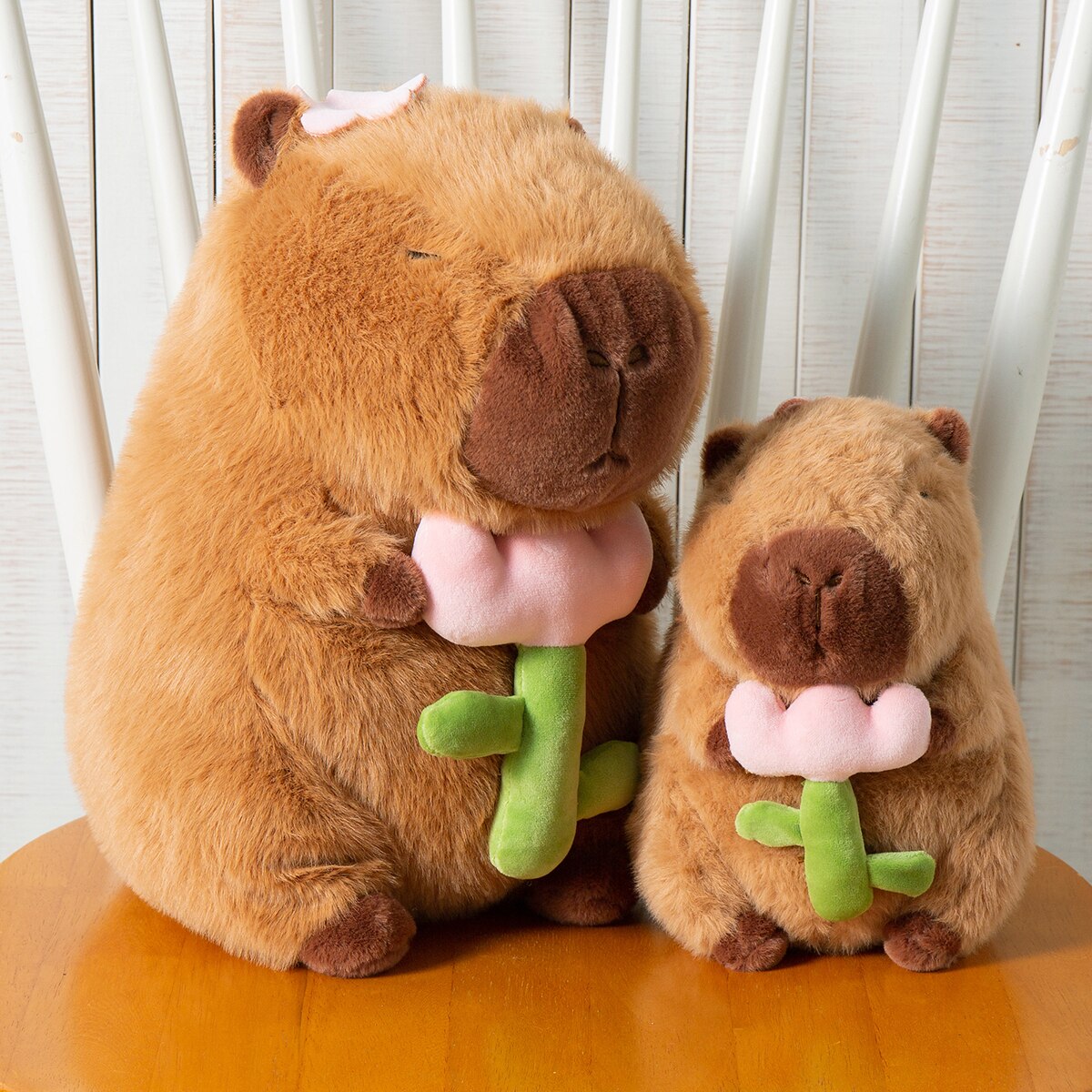 카피바라 딸기모자 인형 2개 세트 - 꽃 카피바라 세트 카피바라 딸기모자 인형 2개 세트 - 꽃 카피바라 세트