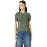 리디아 바인 여성 수피마코튼 케이블 반소매 니트 - 카키, L