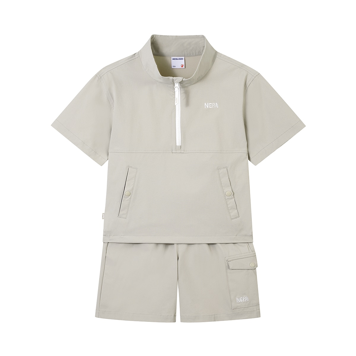네파 키즈 아노락 상하의 세트 - 라이트베이지