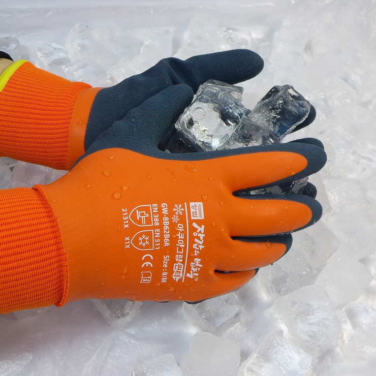 Gloveway 아쿠아 그립 장갑 겨울용 5개 - XL