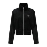 게스 여성 벨루어 코듀로이 집업 - 블랙