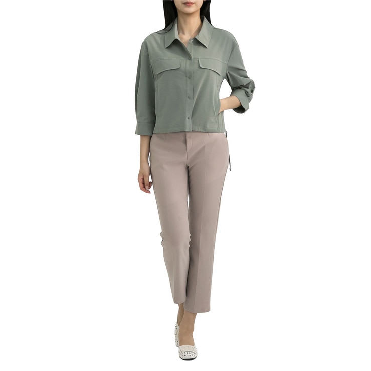 LeShop Women's Shirt Jacket - Khaki, L
