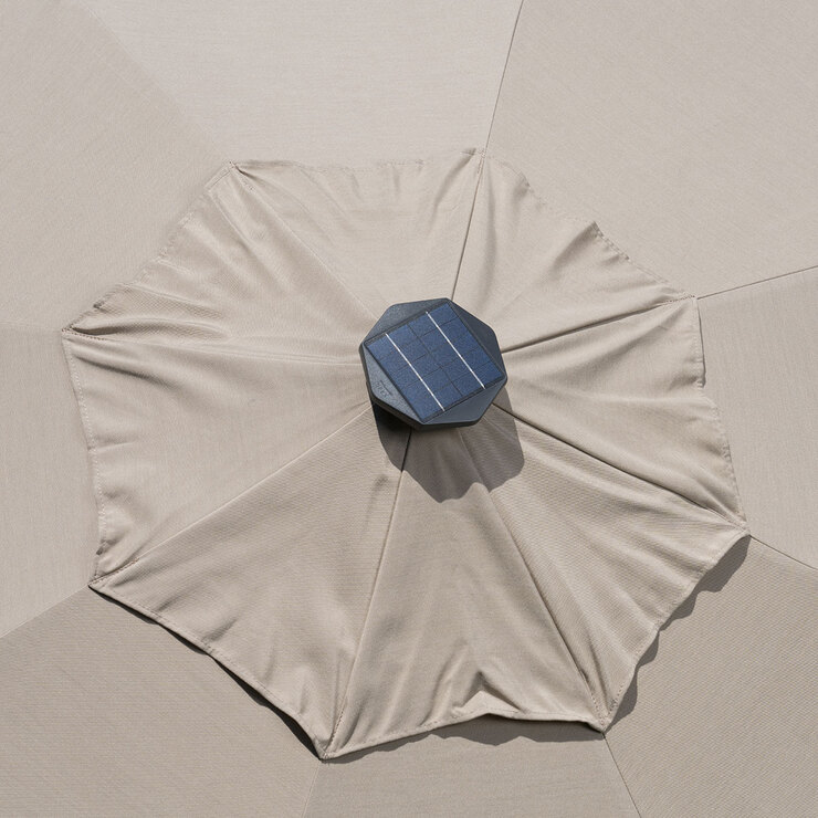 선빌라 LED 정원용 우산, 지름 2.9m - 베이지