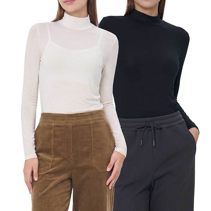 SOUP 여성 레이어드용 모크넥 티셔츠 2PK SOUP 여성 레이어드용 모크넥 티셔츠 2PK