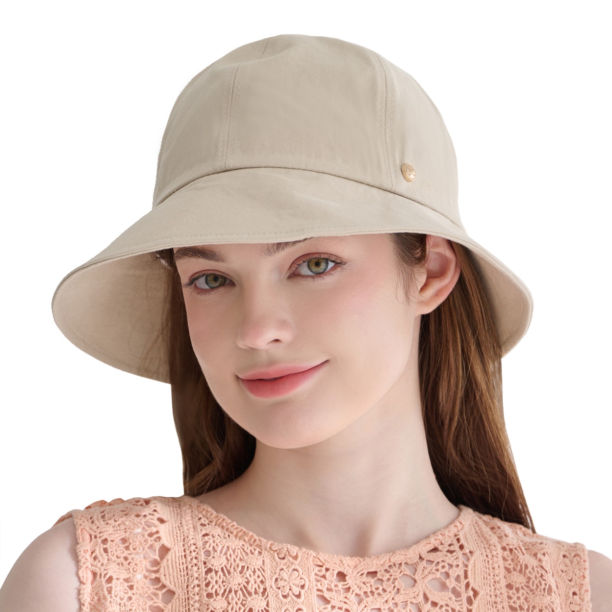 안드레아바나 여성 리본 버킷햇 - 베이지