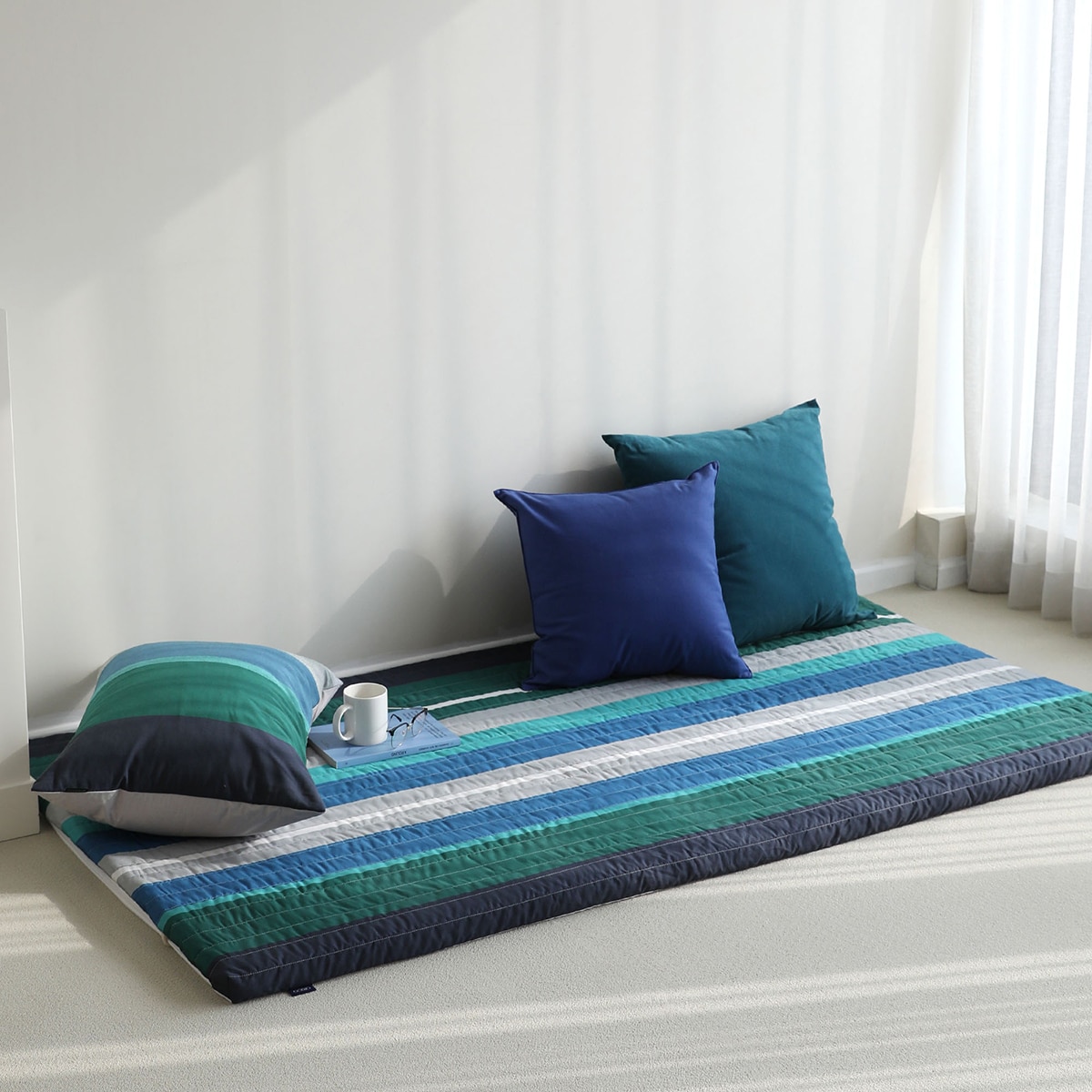 오리고 메모리폼 롤링 토퍼 매트리스 - 슈퍼싱글, 칼데라레이크(그린)