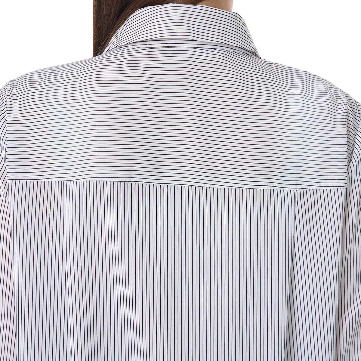 비지트 인 뉴욕 여성 스트라이프 셔츠 - 블랙 스트라이프, M